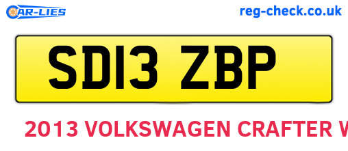 SD13ZBP are the vehicle registration plates.