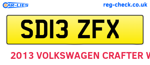 SD13ZFX are the vehicle registration plates.