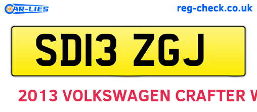 SD13ZGJ are the vehicle registration plates.