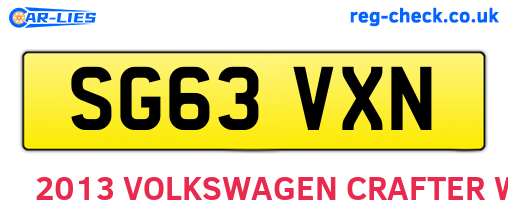 SG63VXN are the vehicle registration plates.