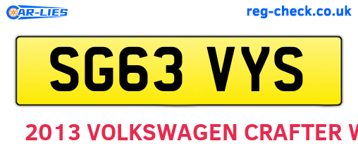 SG63VYS are the vehicle registration plates.