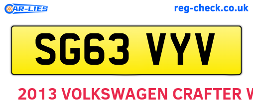 SG63VYV are the vehicle registration plates.