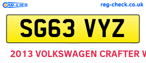 SG63VYZ are the vehicle registration plates.