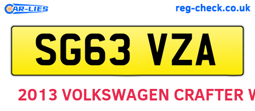 SG63VZA are the vehicle registration plates.