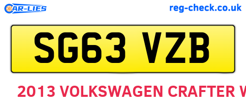 SG63VZB are the vehicle registration plates.