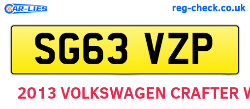 SG63VZP are the vehicle registration plates.