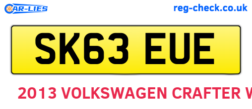 SK63EUE are the vehicle registration plates.