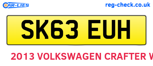 SK63EUH are the vehicle registration plates.