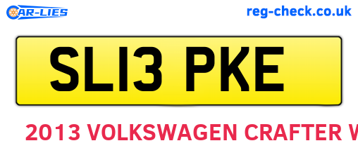 SL13PKE are the vehicle registration plates.
