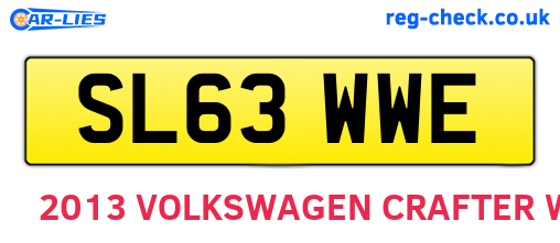 SL63WWE are the vehicle registration plates.