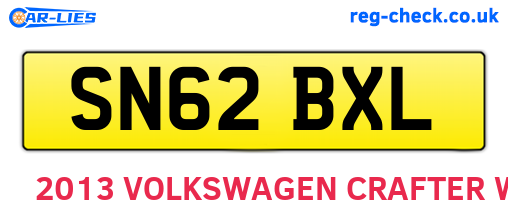 SN62BXL are the vehicle registration plates.