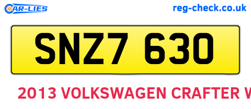 SNZ7630 are the vehicle registration plates.