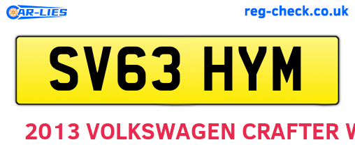 SV63HYM are the vehicle registration plates.