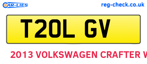 T20LGV are the vehicle registration plates.