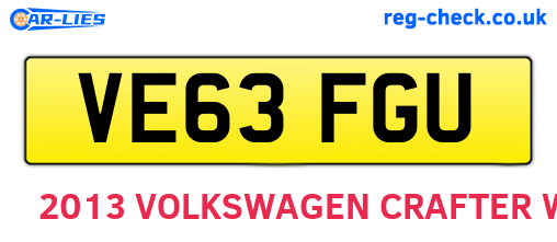 VE63FGU are the vehicle registration plates.