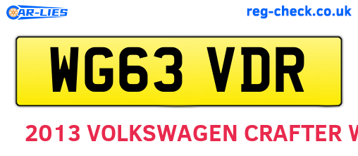 WG63VDR are the vehicle registration plates.