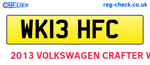 WK13HFC are the vehicle registration plates.