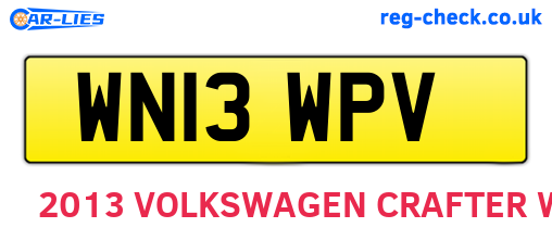 WN13WPV are the vehicle registration plates.