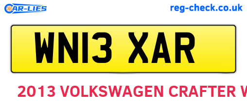 WN13XAR are the vehicle registration plates.