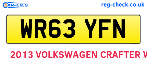 WR63YFN are the vehicle registration plates.