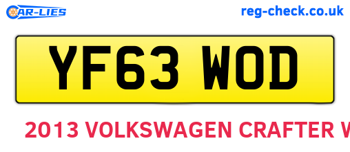 YF63WOD are the vehicle registration plates.