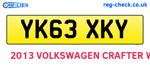 YK63XKY are the vehicle registration plates.