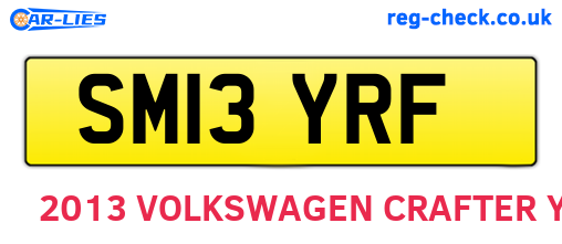SM13YRF are the vehicle registration plates.
