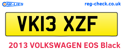 VK13XZF are the vehicle registration plates.
