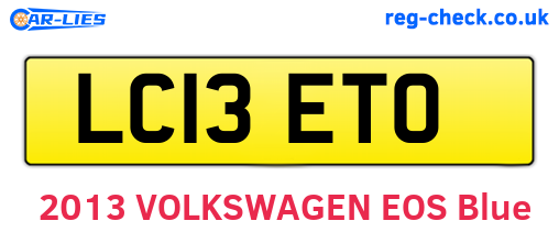 LC13ETO are the vehicle registration plates.