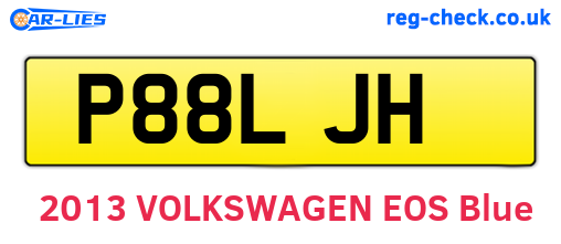 P88LJH are the vehicle registration plates.
