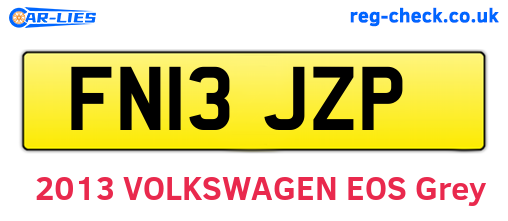 FN13JZP are the vehicle registration plates.