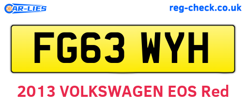 FG63WYH are the vehicle registration plates.