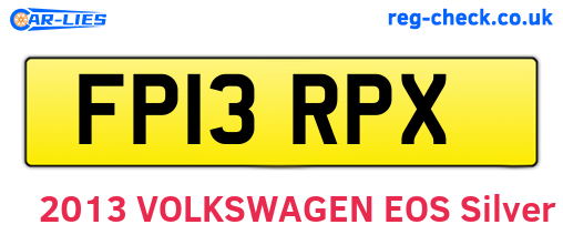 FP13RPX are the vehicle registration plates.