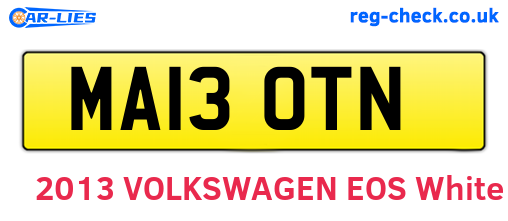 MA13OTN are the vehicle registration plates.