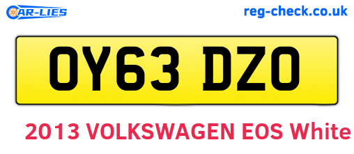 OY63DZO are the vehicle registration plates.