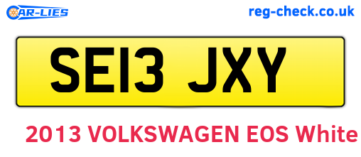 SE13JXY are the vehicle registration plates.