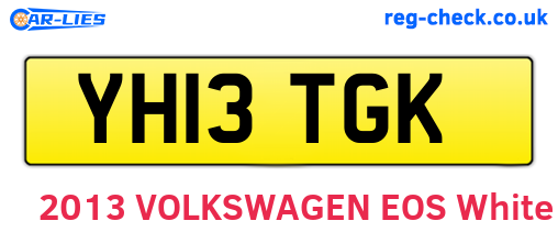 YH13TGK are the vehicle registration plates.