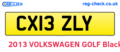 CX13ZLY are the vehicle registration plates.