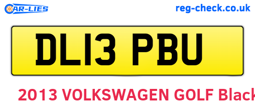 DL13PBU are the vehicle registration plates.