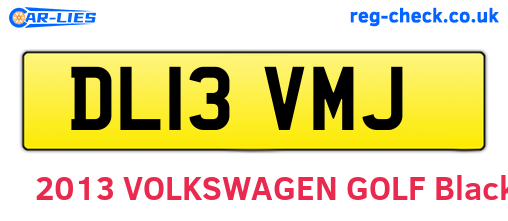 DL13VMJ are the vehicle registration plates.