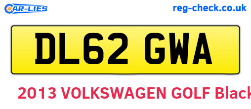 DL62GWA are the vehicle registration plates.
