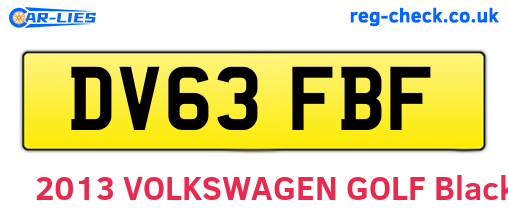 DV63FBF are the vehicle registration plates.
