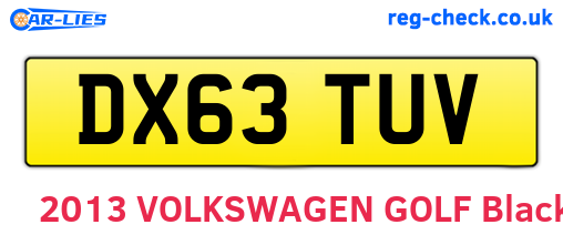 DX63TUV are the vehicle registration plates.