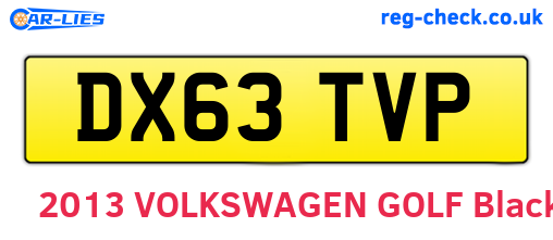 DX63TVP are the vehicle registration plates.