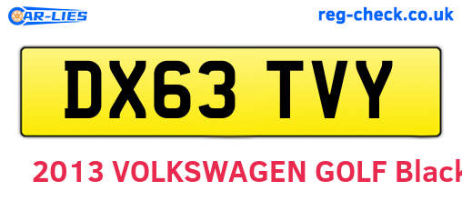 DX63TVY are the vehicle registration plates.