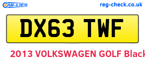 DX63TWF are the vehicle registration plates.