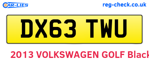 DX63TWU are the vehicle registration plates.