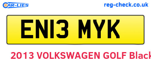 EN13MYK are the vehicle registration plates.