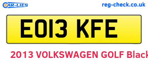 EO13KFE are the vehicle registration plates.