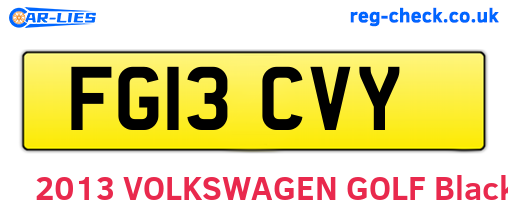 FG13CVY are the vehicle registration plates.